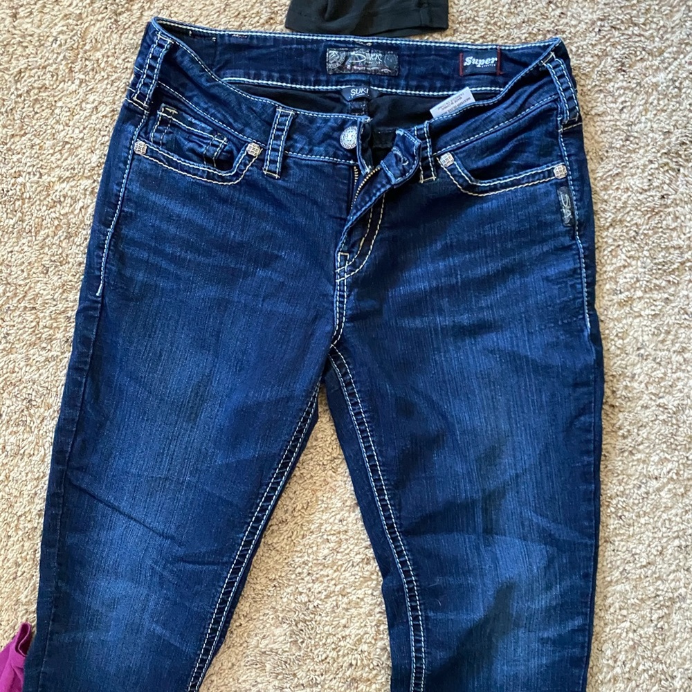 SILVER skinny jeans, LIKE NEW